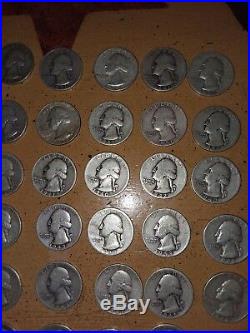 40 (ROLL) between 1934-1964 WASHINGTON QUARTERS 90% Silver 5 dollar face value 2
