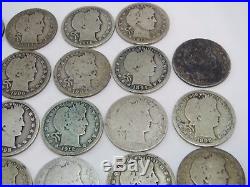 40-Roll BARBER Quarters $10 Face Value, Circulated 90% Silver UNSEARCHED $. 25