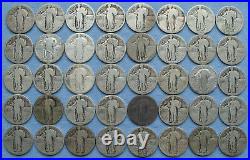 40 Standing Liberty Quarters 1925-1930 P/D/S (25C 1 Roll $10 face value)