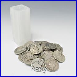 (40) Washington Quarter Roll $10 Face 90% US Junk Silver Coin Lot with Tube