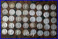 40 from the 40s 90% Silver Coins Washington Quarters dated 1940-1949 Roll