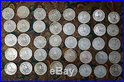 40 from the 40s 90% Silver Coins Washington Quarters dated 1940-1949 Roll