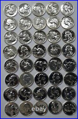 40pc Roll of 1960 25c Washington Silver Quarter Dollar Proof Coins