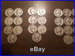 40x $10 face roll 1930's Washington Silver Quarters 1934 1935 1936 1937 1939
