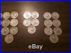 40x $10 face roll 1930's Washington Silver Quarters 1934 1935 1936 1937 1939