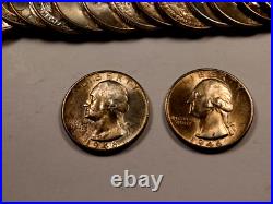 40x 1946-S Washington Quarter Roll Gem BU++ 40 Coins 90% Silver #QR19