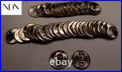 40x 1950-D Washington Quarter Roll Gem BU++ 40 Coins 90% Silver #QR27