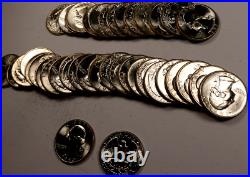 40x 1950-D Washington Quarter Roll Gem BU++ 40 Coins 90% Silver #QR27