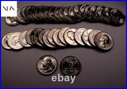 40x 1950-S Washington Quarter Roll Gem BU++ 40 Coins 90% Silver #R432