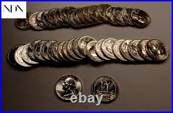 40x 1953-D Washington Quarter Roll Gem BU 40 Coins 90% Silver #QR27