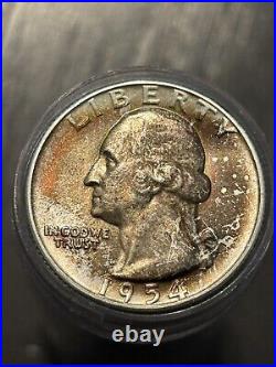 40x 1954-S Washington Quarter Roll Gem BU++ 40 Coins 90% Silver