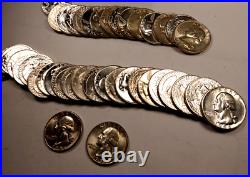 40x 1956 Washington Quarter Roll Gem BU 40 Coins 90% Silver #QR72