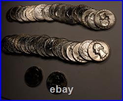 40x 1958 Washington Quarter Roll Gem BU++ 40 Coins 90% Silver #QR74