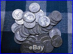 4 Rolls 1964-p & 1964-d 90% Silver Washington Quarters-$40 Face Value-160 Coins