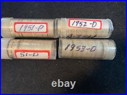 4 Rolls (40 Coins Per Roll) Orig. Gem Bu Washington 25c 1951-p/d, 1952-d, 1953-d