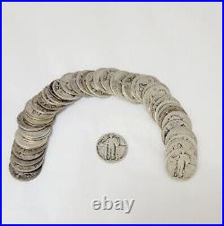 50 Silver Standing Liberty Quarter Roll