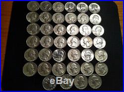 5 (Five) Rolls 90% Silver Washington Quarters 200 Coins Total