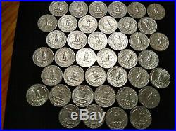 5 (Five) Rolls 90% Silver Washington Quarters 200 Coins Total