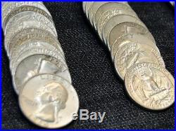 5 Rolls Washington Silver Quarters All Dated 1964-d