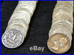5 Rolls Washington Silver Quarters All Dated 1964-d = 200 Coins