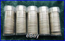 5 Rolls of 90% Silver Washington Quarters, 200 Coins, Mix of Dates, $50 Face