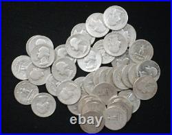 5 Silver Rolls Of Washington Quarters 1941 -1964 Tp-2566
