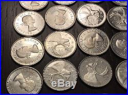 5x 1963 Canada Silver Quarter Rolls Uncirculated PL BU Coin $50 Face @ Melt $