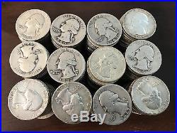 6 ROLLS (240 Coins) 1940's Washington Quarters Mixed Dates 1940-1949 SILVER