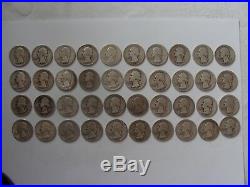 6 Rolls of Washington 90% Silver Quarters 1932 -1964 Each has 40 Different coins