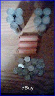 7 Rolls 90% Silver Circulated Washington Quarters (50 Troy oz, $70 FV)