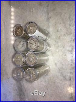 8 ROLLS 90% SILVER WASHINGTON QUARTERS-$80 320 Silver Quarters Looky
