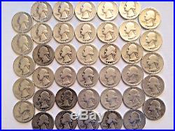 90% SILVER WASHINGTON QUARTERS (40 Coins) PER ROLL