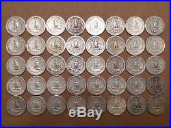 90% Silver 40 Washington Quarters $10 Face Value Full Roll FREE PRIORITY Lot#1/5