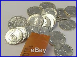 90% Silver Bu / Uncirculated Silver1964 Quarters Roll- 40pcs $10face Bu / Au