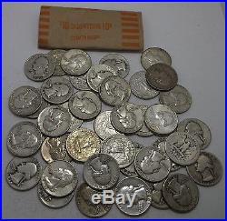 90% Silver Coins! -$10 Face Value Roll-Actual Coins Pictured-Quarters-Bullion