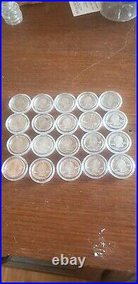 90% Silver Lot 20 Quarters $5 FV Half of a Roll proof state. Great condition