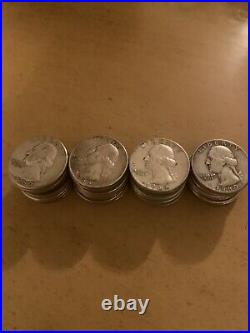 90% Silver Quarter Roll Lot of 40