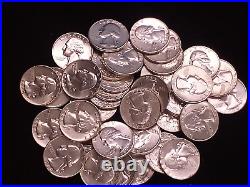 90% Silver Quarter Roll Mixed Dates And Mint Marks