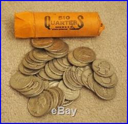 90% Silver Quarters $10 Face-Value Roll (Denomination Varies) Circ 64-Pre