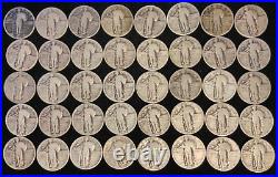 90% Silver Standing Liberty Quarters 40-Coin Roll (withReadable Dates) 1925-1930