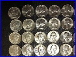 90% Silver Washington Quarters $10 Face Value Roll uncirculated-like