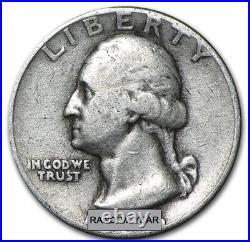 90% Silver Washington Quarters 40-Coin Roll Avg Circulation