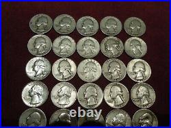90% Silver Washington Quarters Roll of 40 $10 Face Value