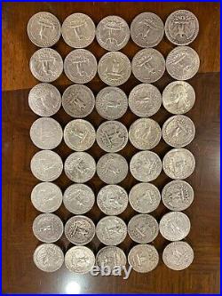 90% Silver Washington Quarters Roll of 40 $10 Face Value Mixed Dates