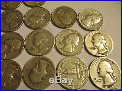 90% Silver quarters roll Washington, mixed some are UNC 40 total 1 roll SILVER