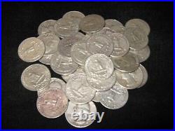 90% Washington Quarters 40 Coin Roll Mixed States 1954 To 1964 VF & Better