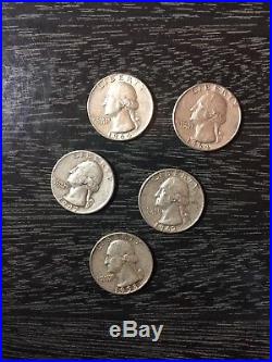 90% silver washington quarters $50 face value 5 $10 rolls