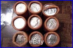 (9) 1960-D Washington Quarters $10 BU Bank Wrapped Rolls (360) Coins Total
