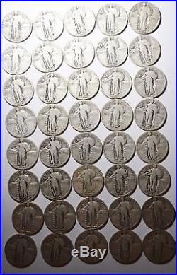 ALL D & S MINT! Roll 40 Silver Standing Liberty Quarters Mixed Dates Free Ship