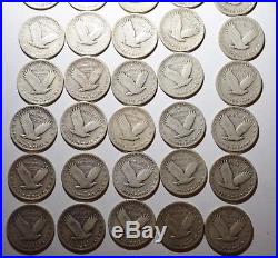 ALL D & S MINT! Roll 40 Silver Standing Liberty Quarters Mixed Dates Free Ship